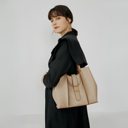 Bolsa feminina grande em couro genuíno damasco com Organizador Interno - Sereinna