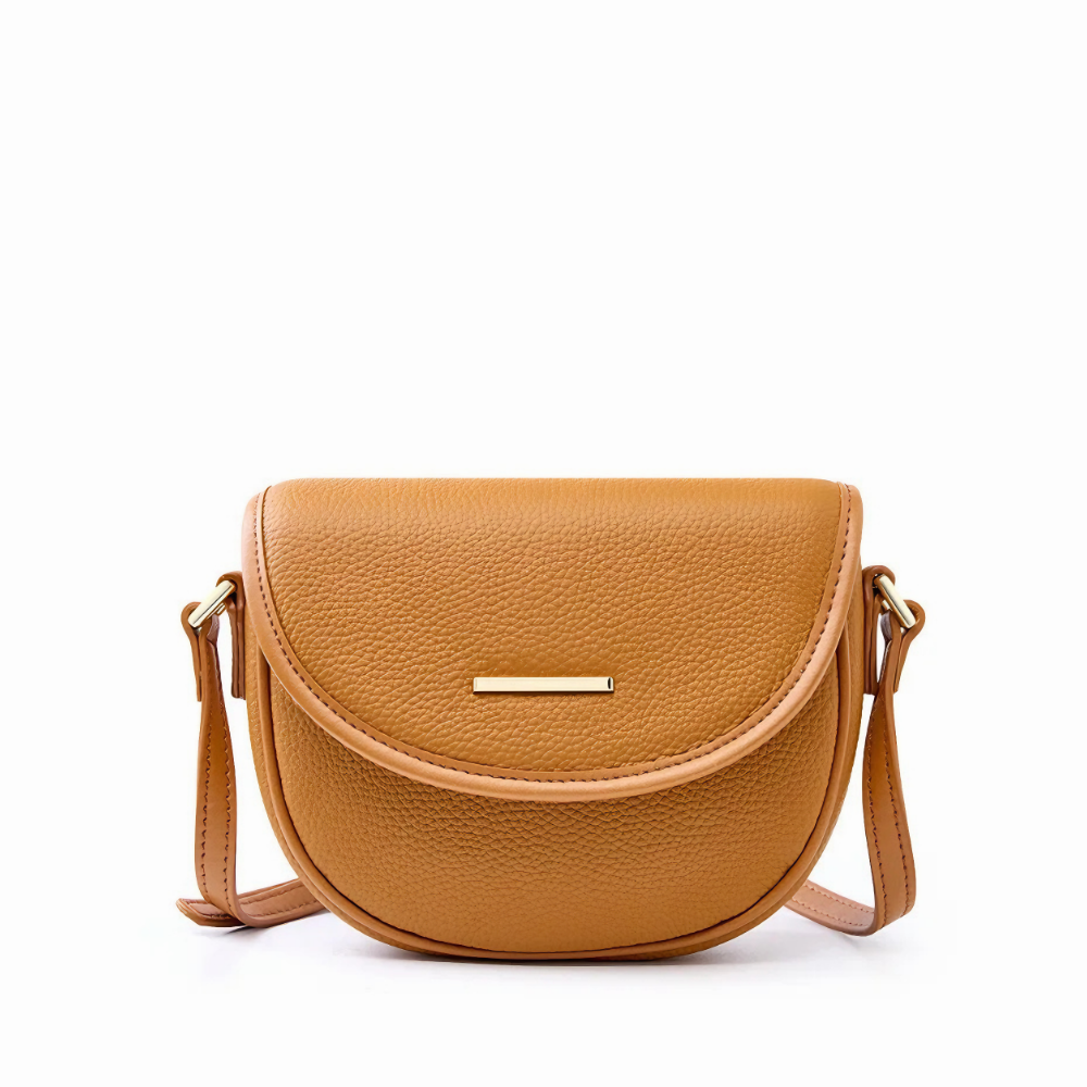 Bolsa Feminina Pequena em Couro Genuíno Caramelo - Sereinna