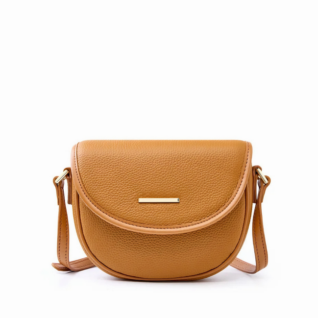 Bolsa Feminina Pequena em Couro Genuíno Caramelo - Sereinna