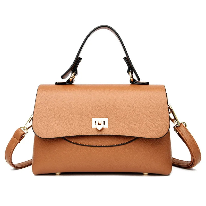 Luxury Large Capacity Multilayer Shoulder Messenger Bag High Quality Leather Handbag Women Designer Crossbody Sac Female Tote