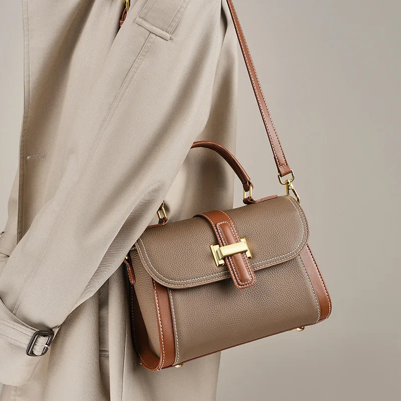 Luxury Handbags Female Crossbody Bags Small Square Shoulder Bag Mom Women Bags New Fashion 2025 Genuine Cowhide Leather Satchel