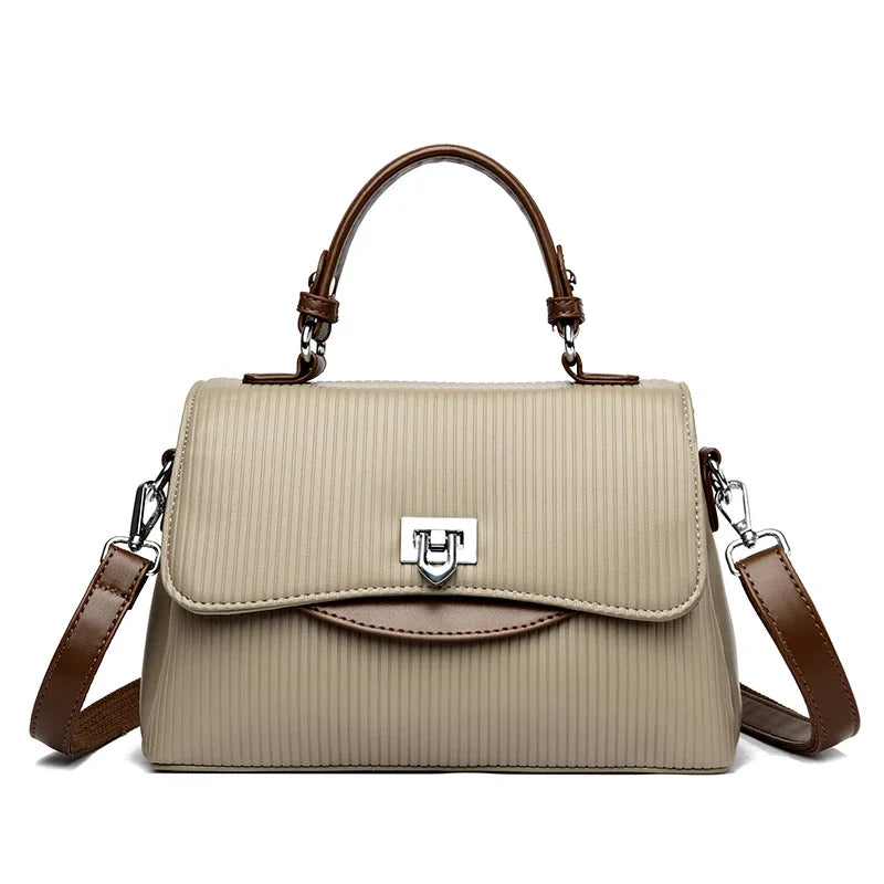 Luxury Large Capacity Multilayer Shoulder Messenger Bag High Quality Leather Handbag Women Designer Crossbody Sac Female Tote