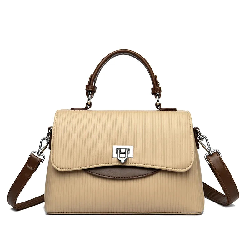 Luxury Large Capacity Multilayer Shoulder Messenger Bag High Quality Leather Handbag Women Designer Crossbody Sac Female Tote