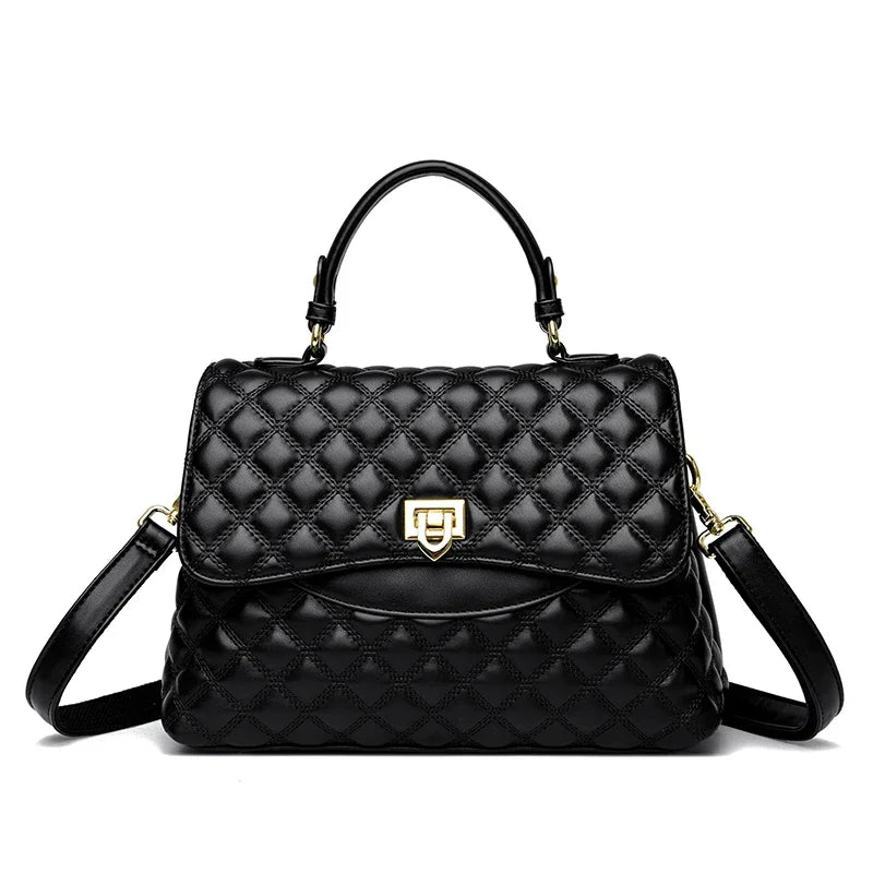 Luxury Large Capacity Multilayer Shoulder Messenger Bag High Quality Leather Handbag Women Designer Crossbody Sac Female Tote