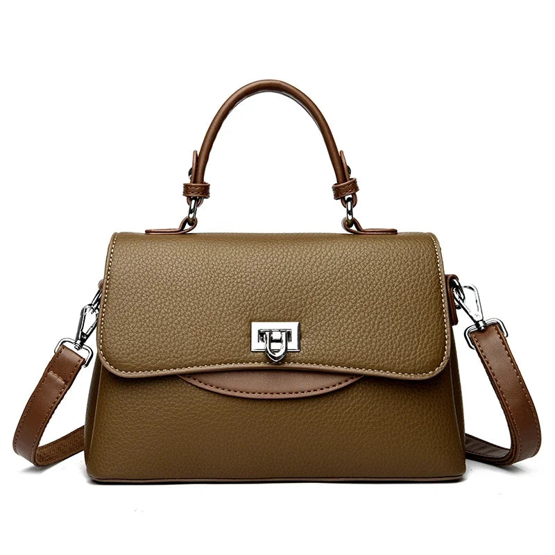 Luxury Large Capacity Multilayer Shoulder Messenger Bag High Quality Leather Handbag Women Designer Crossbody Sac Female Tote