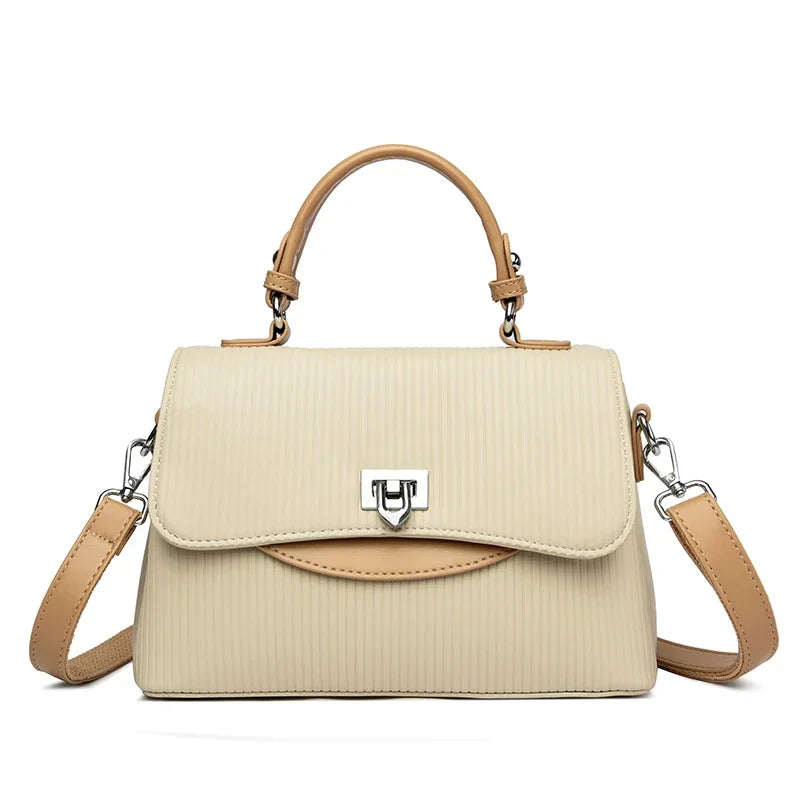 Luxury Large Capacity Multilayer Shoulder Messenger Bag High Quality Leather Handbag Women Designer Crossbody Sac Female Tote