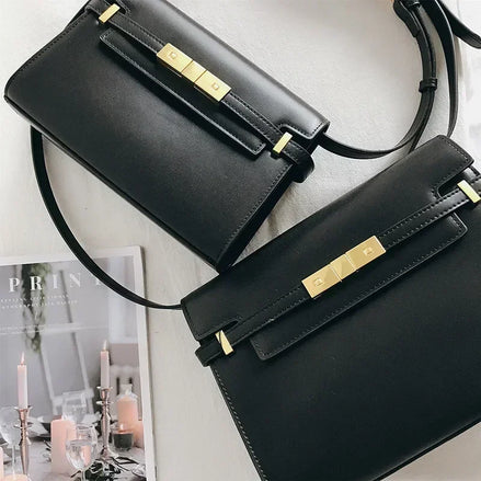 Autumn New Genuine Leather Women Shoulder Bags 2024 High Quality Retro Handbags Ladies Messenger Bag Day Clutches Black Brown