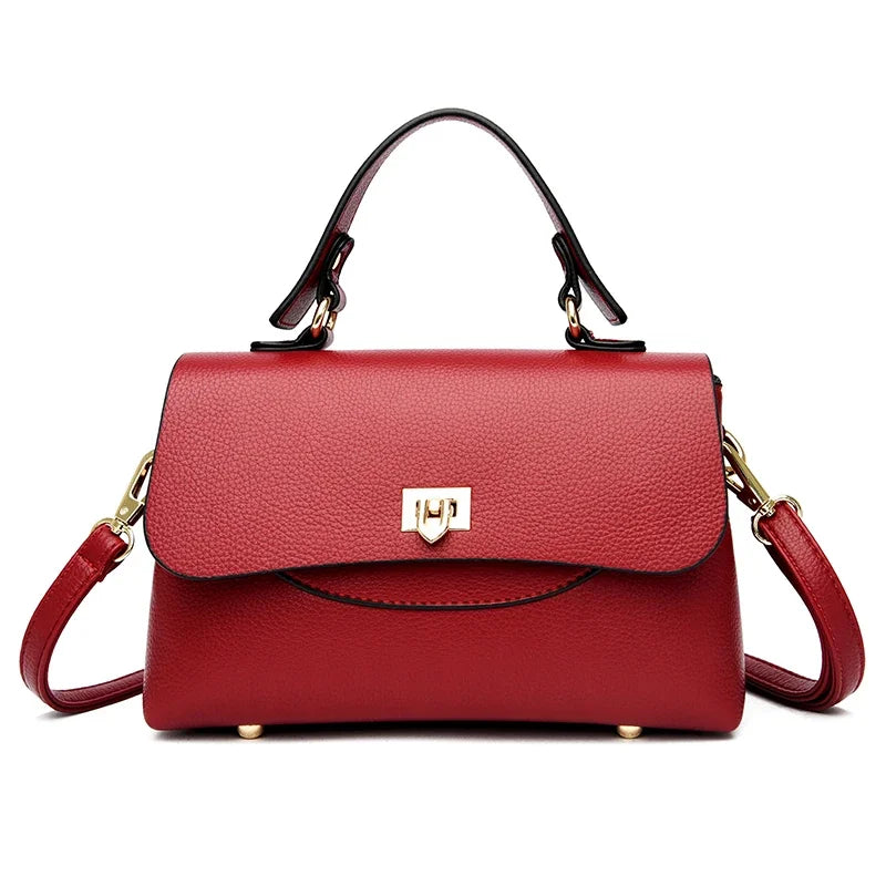 Luxury Large Capacity Multilayer Shoulder Messenger Bag High Quality Leather Handbag Women Designer Crossbody Sac Female Tote