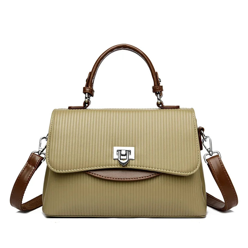 Luxury Large Capacity Multilayer Shoulder Messenger Bag High Quality Leather Handbag Women Designer Crossbody Sac Female Tote