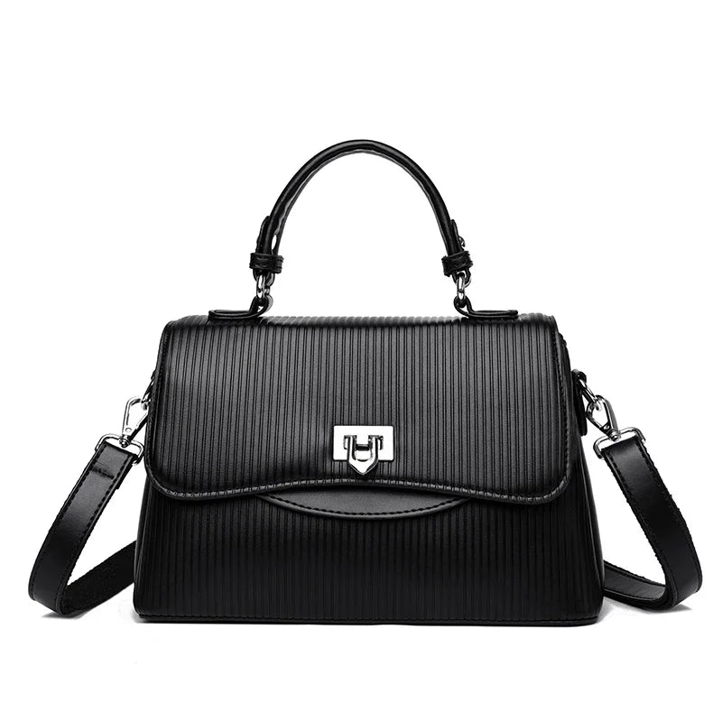 Luxury Large Capacity Multilayer Shoulder Messenger Bag High Quality Leather Handbag Women Designer Crossbody Sac Female Tote