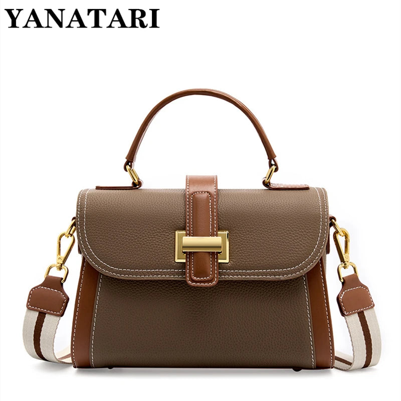 Luxury Handbags Female Crossbody Bags Small Square Shoulder Bag Mom Women Bags New Fashion 2025 Genuine Cowhide Leather Satchel