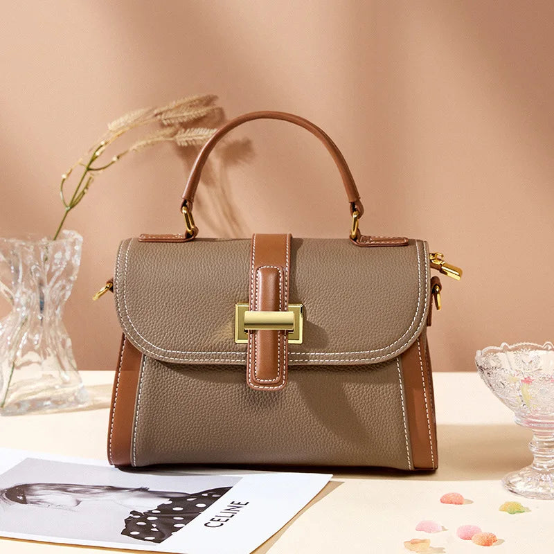 Luxury Handbags Female Crossbody Bags Small Square Shoulder Bag Mom Women Bags New Fashion 2025 Genuine Cowhide Leather Satchel