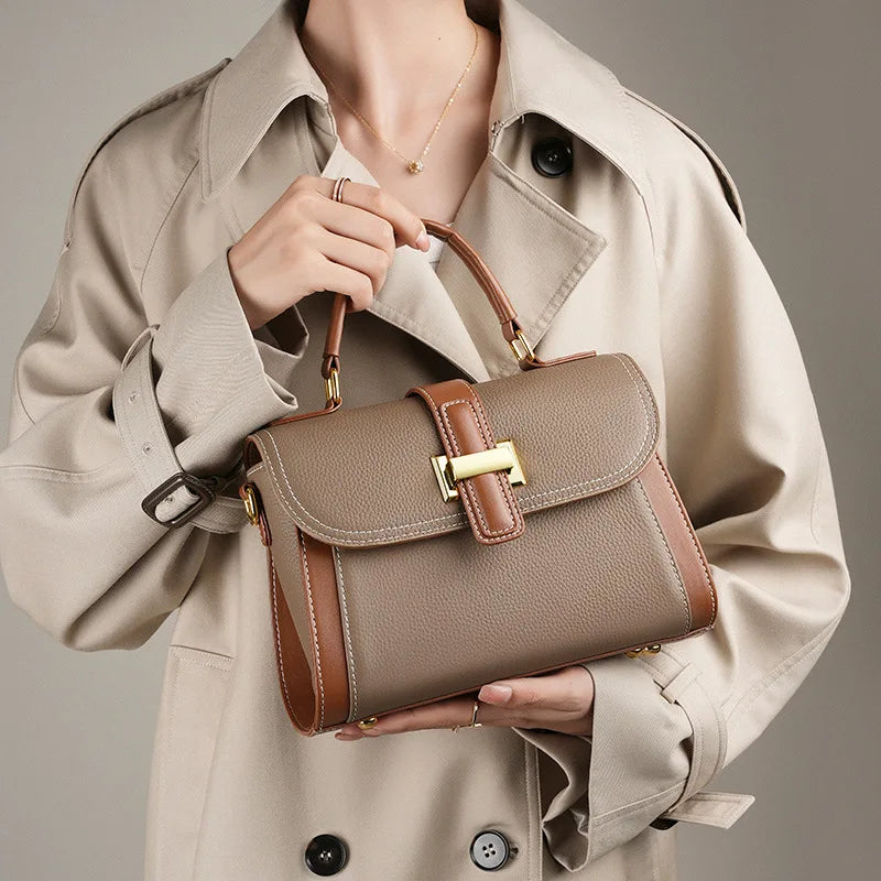 Luxury Handbags Female Crossbody Bags Small Square Shoulder Bag Mom Women Bags New Fashion 2025 Genuine Cowhide Leather Satchel