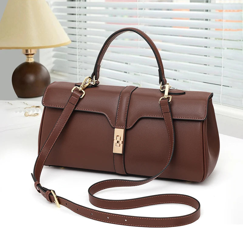 Aidrani Genuine Leather Women's Handbag New Trendy 2026 High Texture Stylish Bag Fashion Cowhide Shoulder Bag