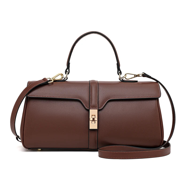 Aidrani Genuine Leather Women's Handbag New Trendy 2026 High Texture Stylish Bag Fashion Cowhide Shoulder Bag