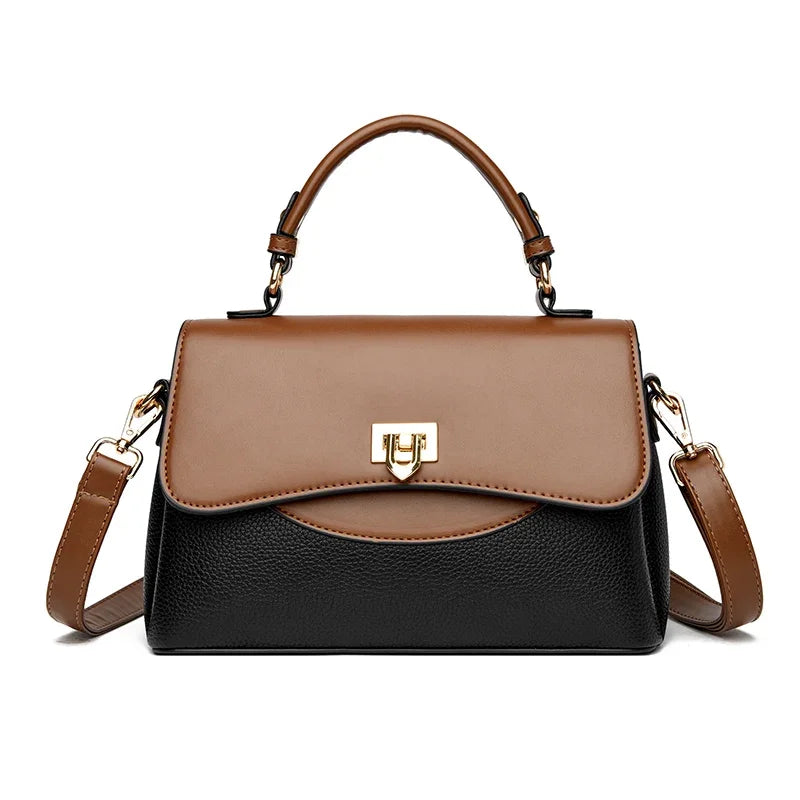 Luxury Large Capacity Multilayer Shoulder Messenger Bag High Quality Leather Handbag Women Designer Crossbody Sac Female Tote