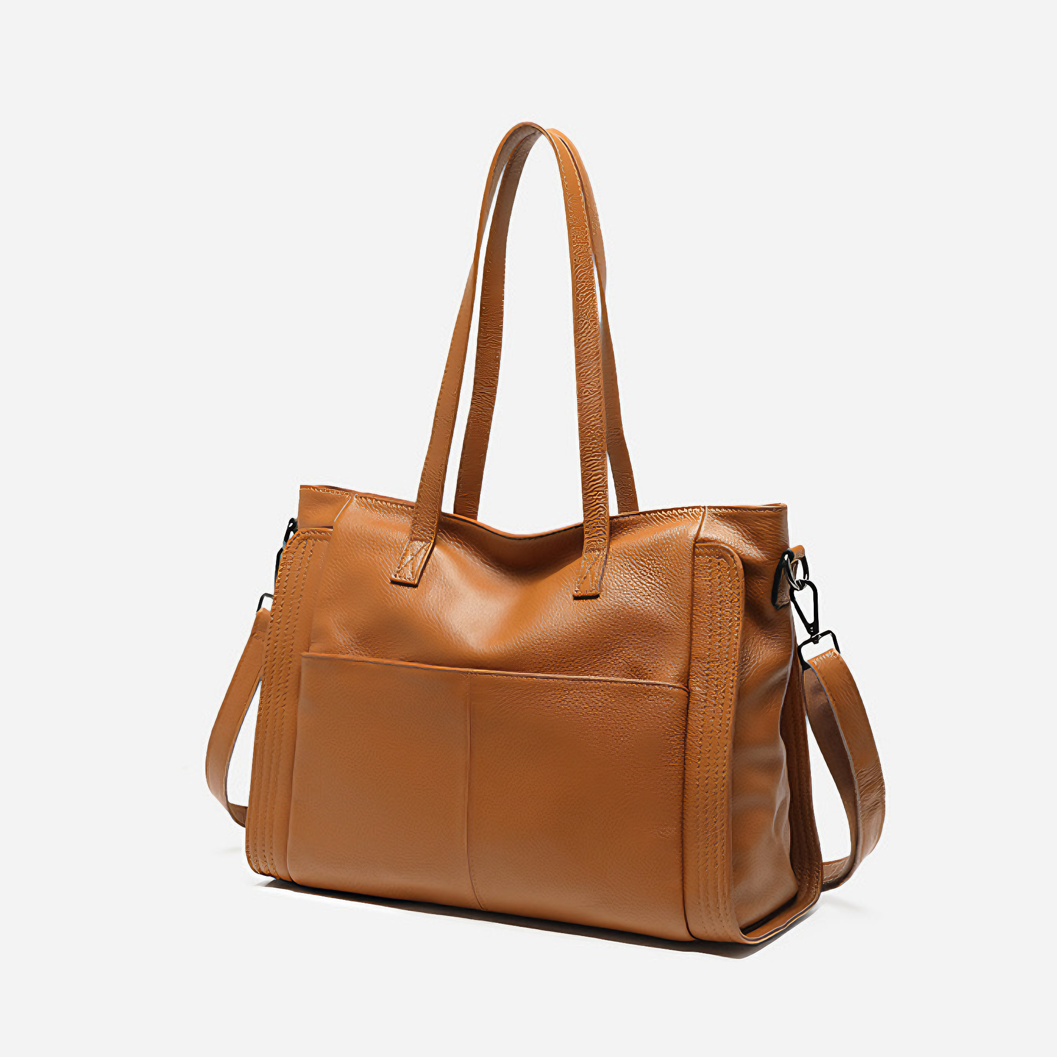 Bolsa Grande em Couro Genuíno Marrom - Sereinna