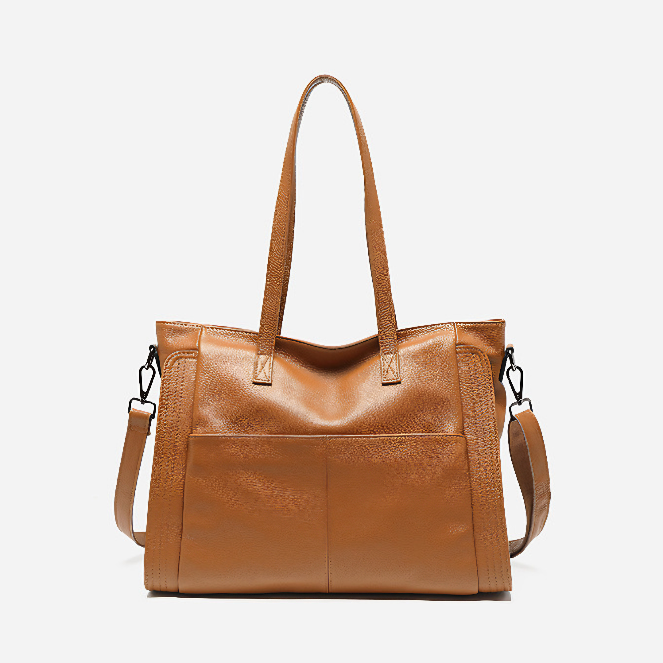 Bolsa Grande em Couro Genuíno Marrom - Sereinna