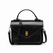 Bolsa feminina pequena em couro genuíno split preta - Sereinna