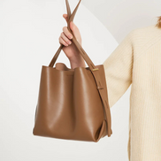 Bolsa feminina média em couro genuíno marrom - Sereinna
