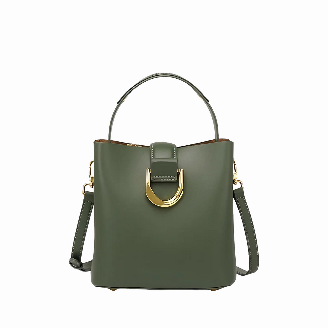 Bolsa feminina pequena em couro genuíno verde - Sereinna