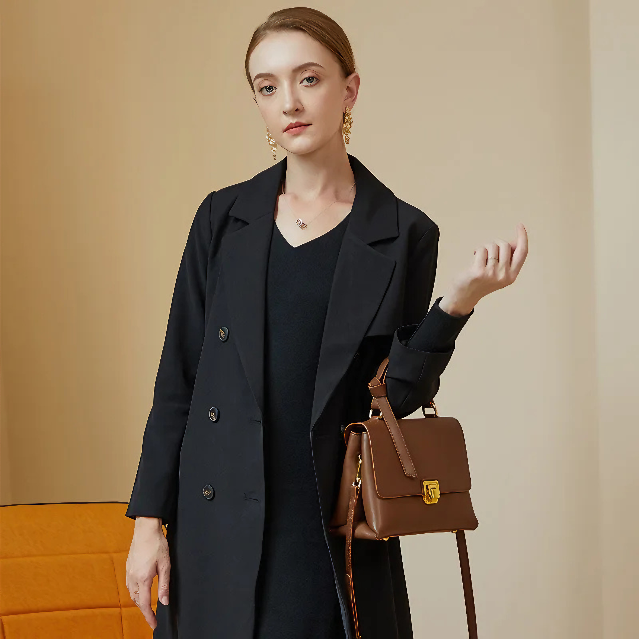 Bolsa Feminina Pequena em Couro Split Marrom - Sereinna