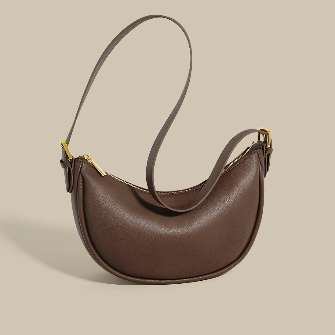 Bolsa feminina média em couro genuíno split marrom - Sereinna