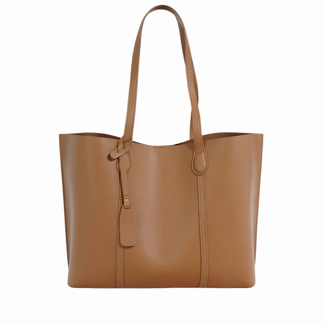 Bolsa feminina grande em couro genuíno marrom - Sereinna