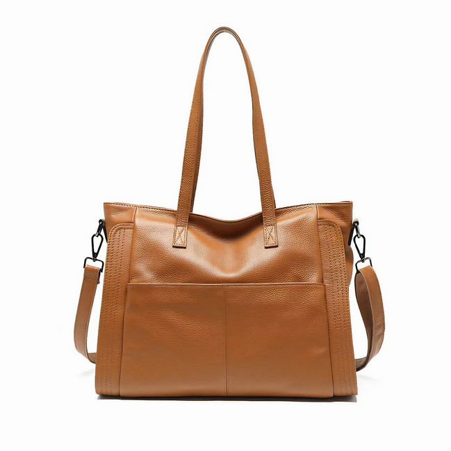 Bolsa Grande em Couro Genuíno Marrom - Sereinna