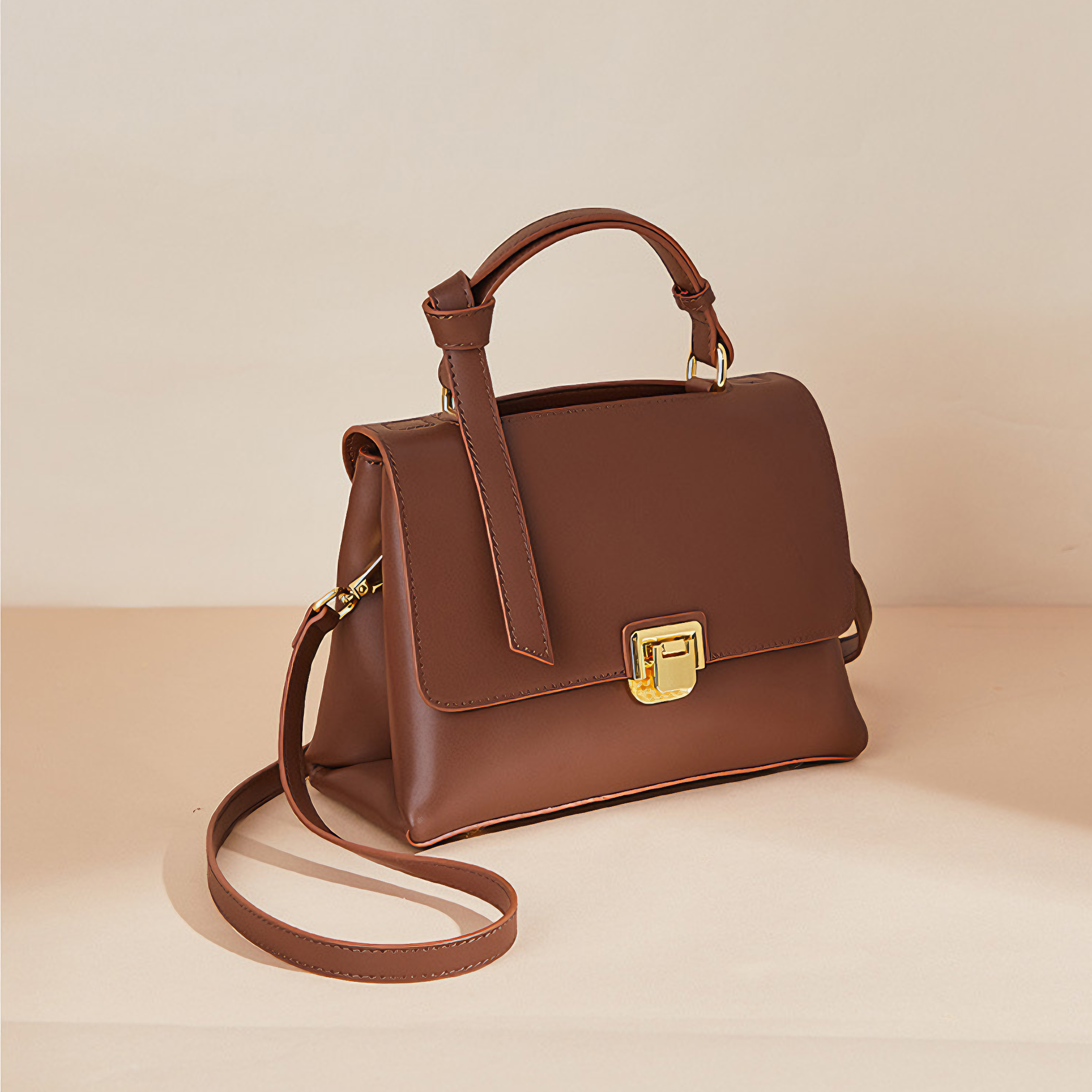 Bolsa Feminina Pequena em Couro Split Marrom - Sereinna