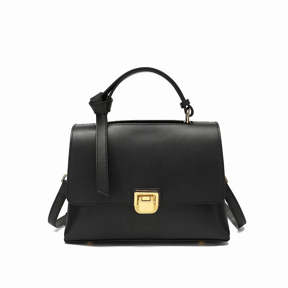 Bolsa Feminina Pequena em Couro Split Preta- Sereinna