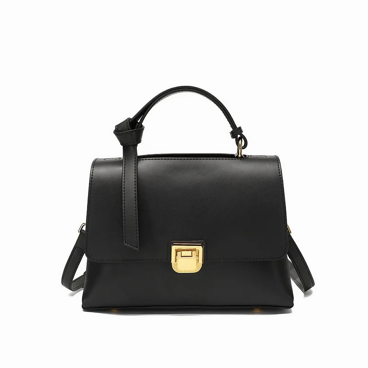 Bolsa Feminina Pequena em Couro Split Preta- Sereinna