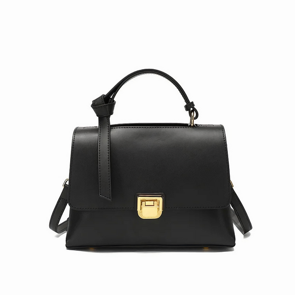 Bolsa Feminina Pequena em Couro Split Preta- Sereinna