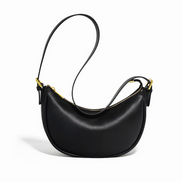 Bolsa feminina média em couro genuíno split preta - Sereinna