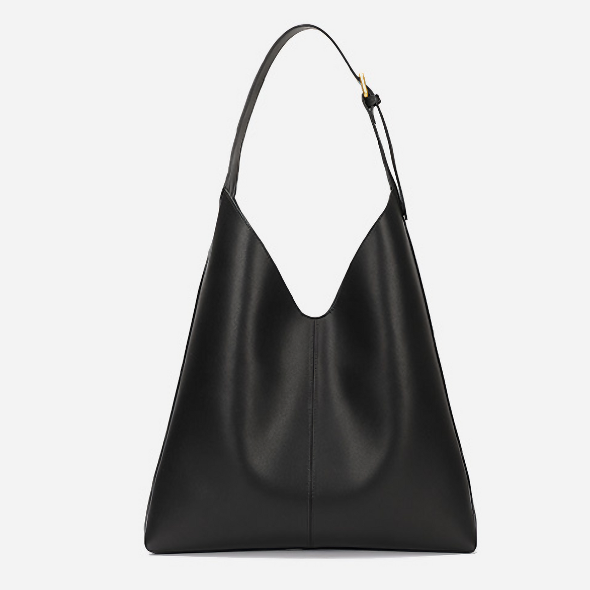 Bolsa Grande de Couro Split Preta com Organizador Interno - Sereinna