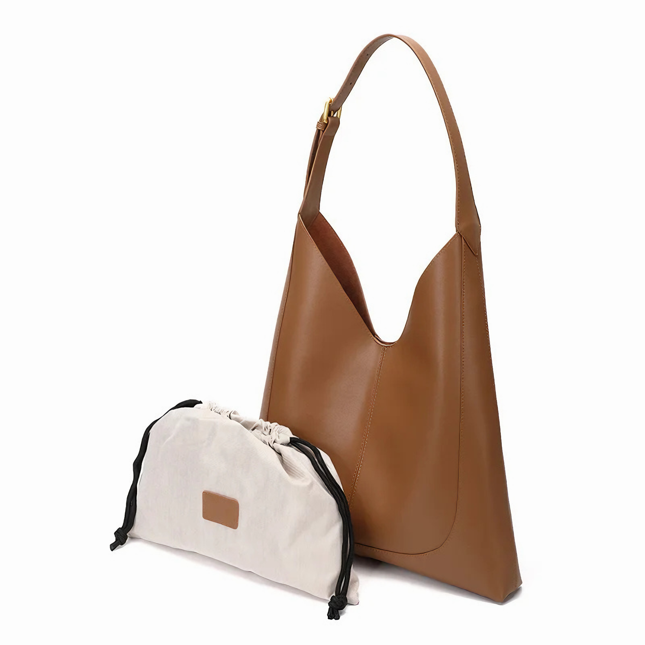 Bolsa Grande de Couro Split Marrom com Organizador Interno - Sereinna