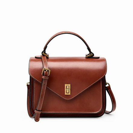 Bolsa feminina pequena em couro genuíno split marrom - Sereinna