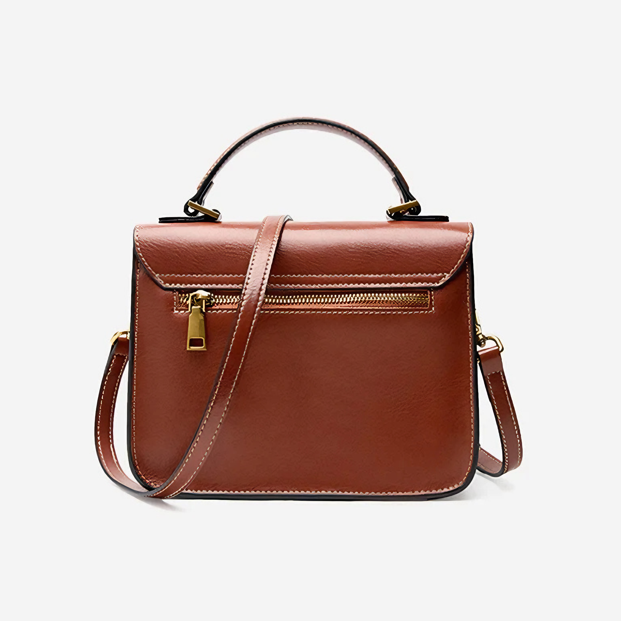 Bolsa feminina pequena em couro genuíno split marrom - Sereinna