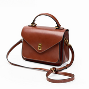 Bolsa feminina pequena em couro genuíno split marrom - Sereinna