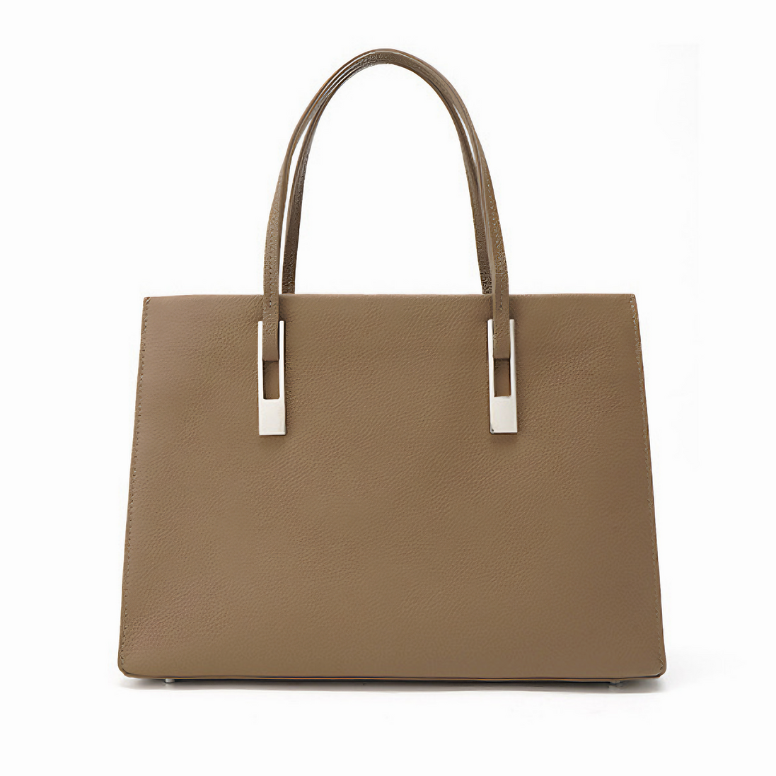 Bolsa feminina grande em couro genuíno cinza - Sereinna