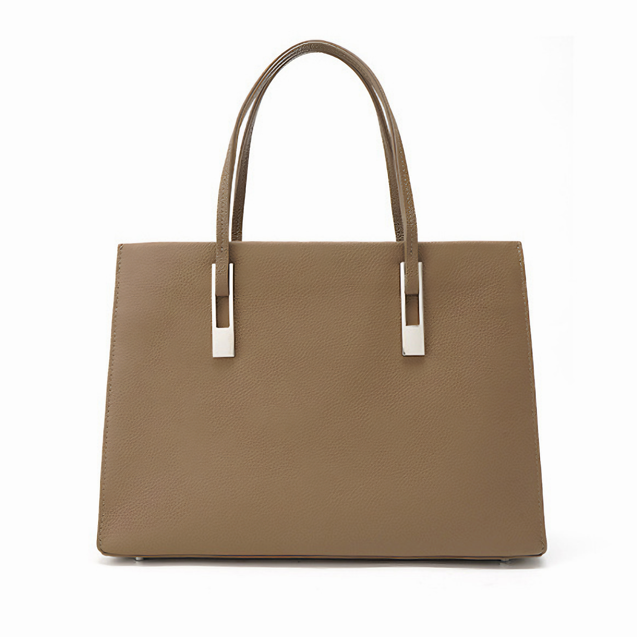 Bolsa feminina grande em couro genuíno cinza - Sereinna