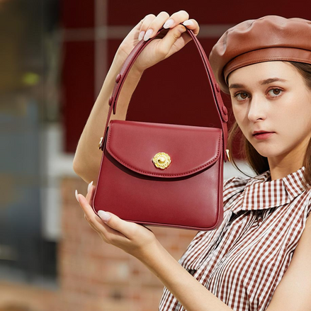 Bolsa pequena em couro split vermelha - Sereinna