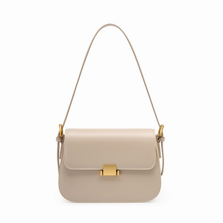 Bolsa feminina pequena em couro genuíno split cáqui - Sereinna