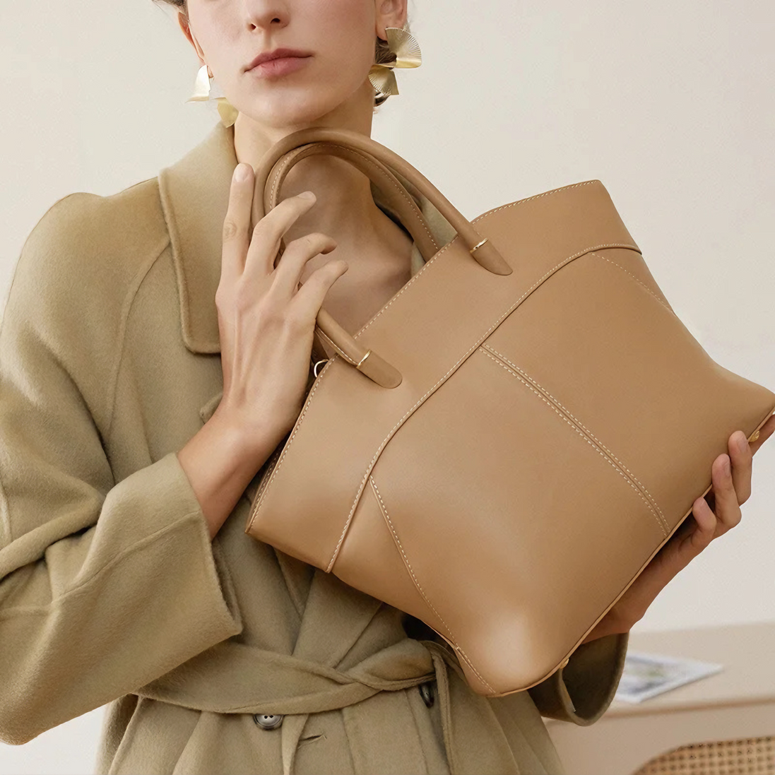 Genuine Cowhide Leather Women Top-Handbags Free Shipping Fashion Bucket Bag Ladies Tote Bags Luxury Female Shoulder Bags
