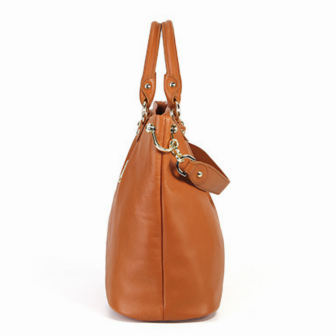 Bolsa Feminina Grande em Couro Genuíno Caramelo - Sereinna