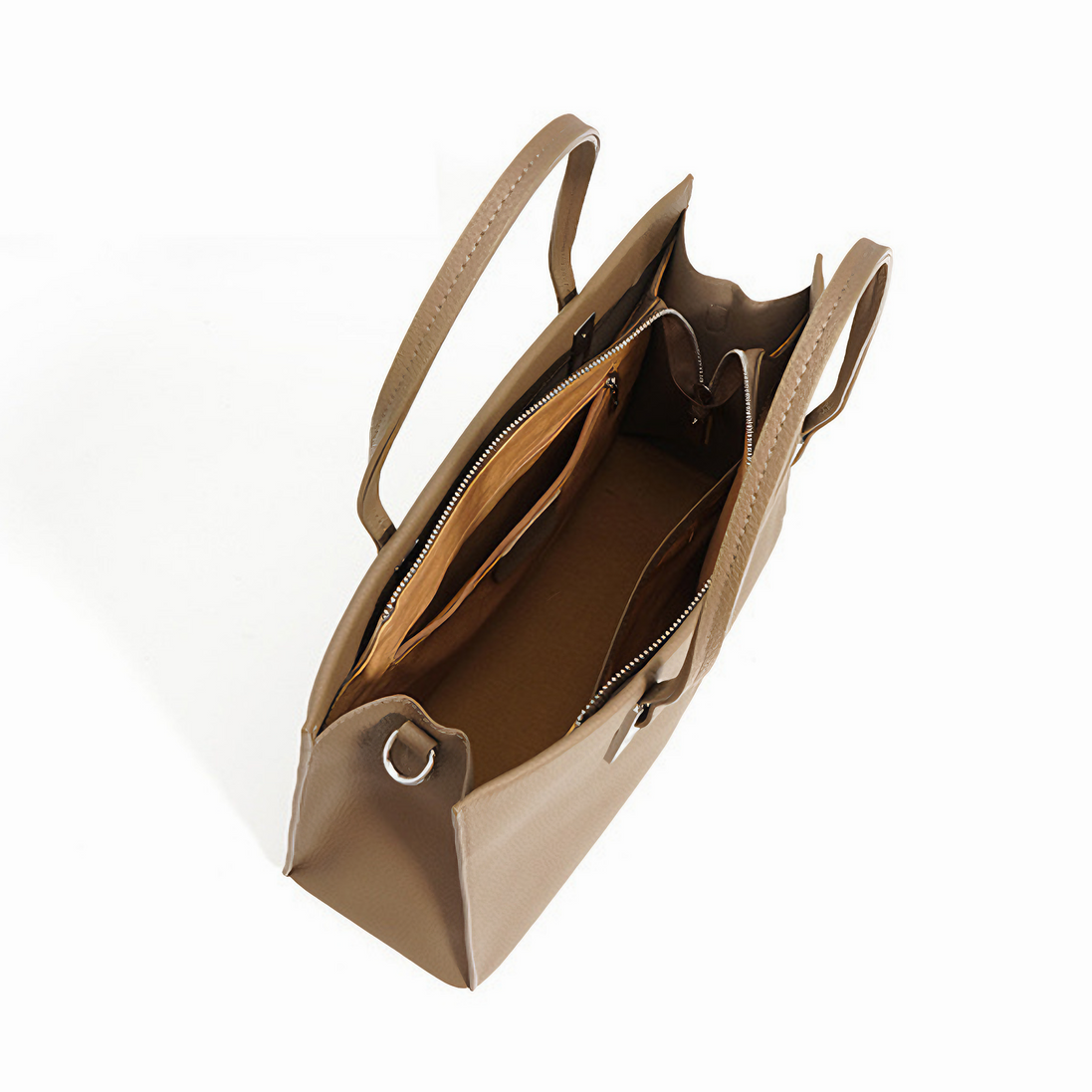 Bolsa feminina grande em couro genuíno cinza - Sereinna
