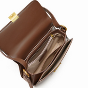 Bolsa feminina pequena em couro genuíno split marrom - Sereinna
