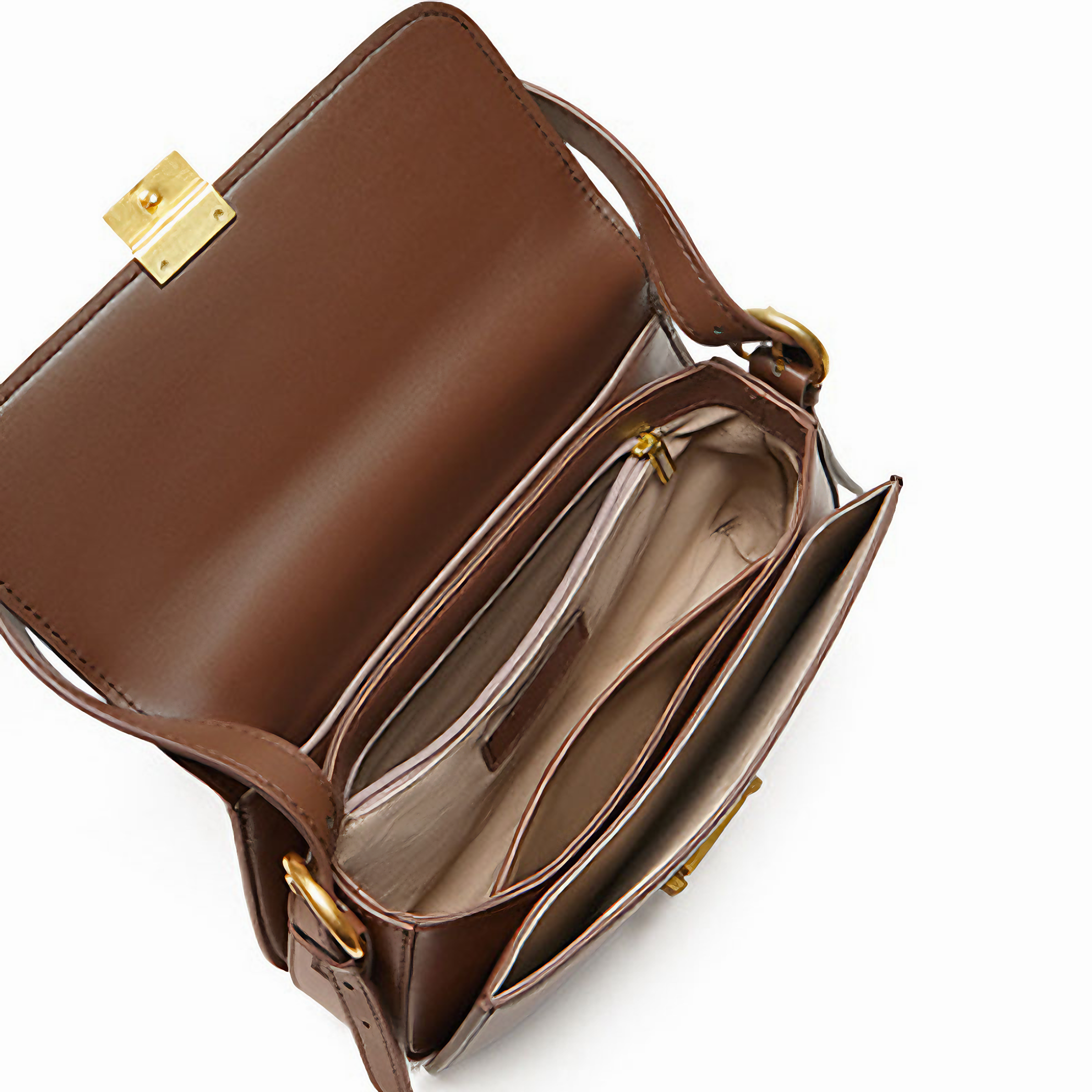 Bolsa feminina pequena em couro genuíno split marrom - Sereinna