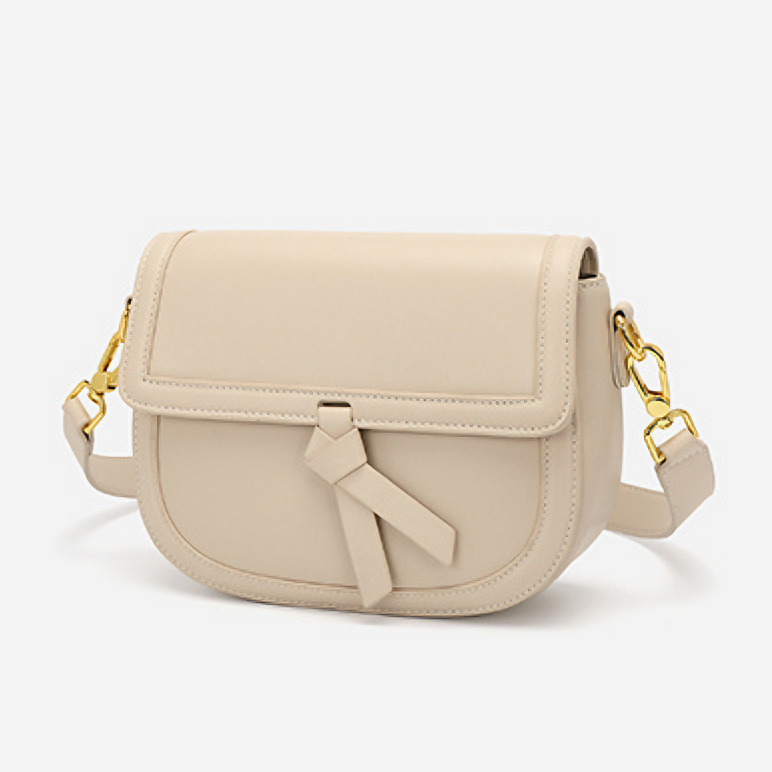 Bolsa pequena em couro split bege - Sereinna