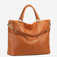 Bolsa Feminina Grande em Couro Genuíno Caramelo - Sereinna